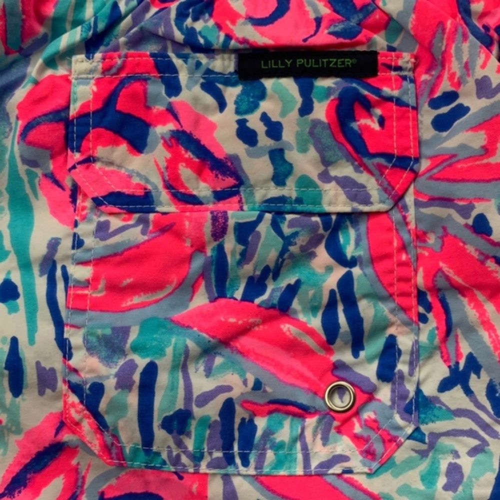 Lilly Pulitzer Mens Capri Trunk in Cosmic Coral - Picture 4 of 8